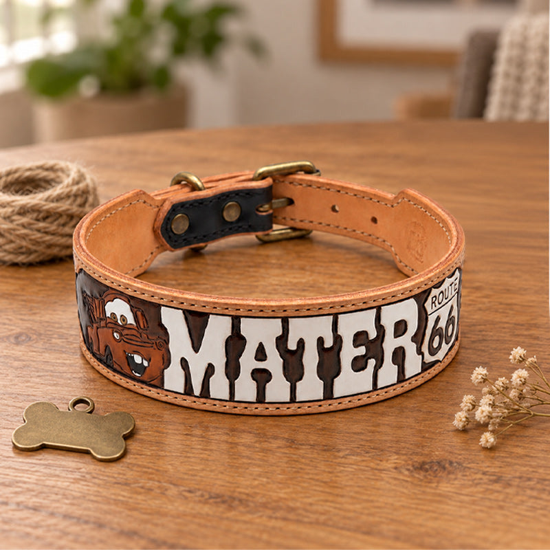 Personalized Vintage Tow Truck Wide Pet Collar