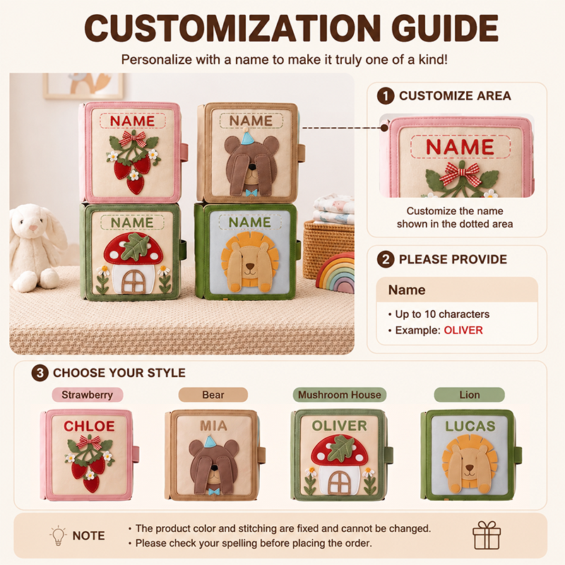 Personalized Kids Quiet Book – Custom Name 10-Page Interactive Activity Book with Multiple Themes