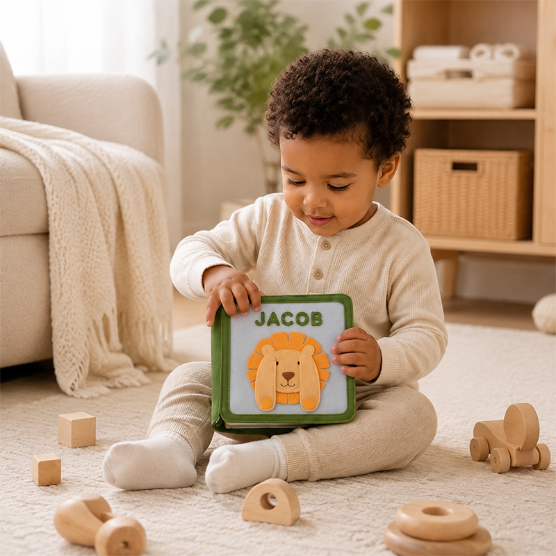 Personalized Kids Quiet Book – Custom Name 10-Page Interactive Activity Book with Multiple Themes