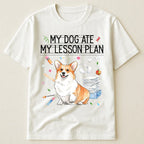 Personalized “My Dog Ate My Lesson Plan” Teacher T-Shirt – Custom Pet Photo Back-to-School Gift