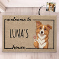 Personalized Pet Cartoon Welcome Doormat – Custom Pet Photo & Name House Mat