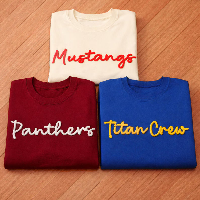 Personalized Custom Text Shirt – Custom Name, Team Name or Nickname Crewneck Sweatshirt & Hoodie