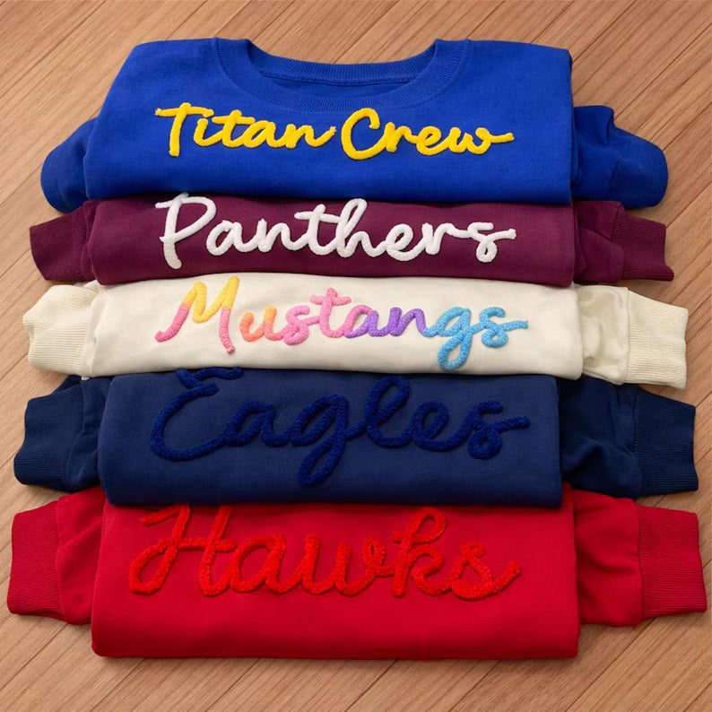 Personalized Custom Text Shirt – Custom Name, Team Name or Nickname Crewneck Sweatshirt & Hoodie