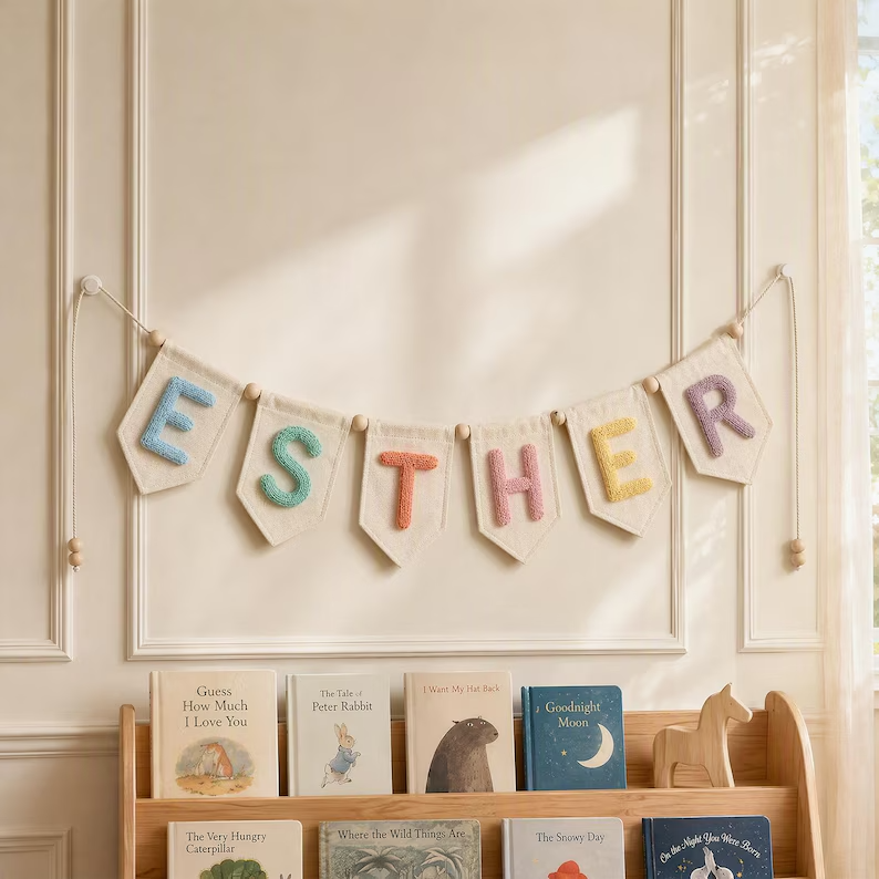 Personalized Name Pennant Banner for Nursery & Kids Room Decor