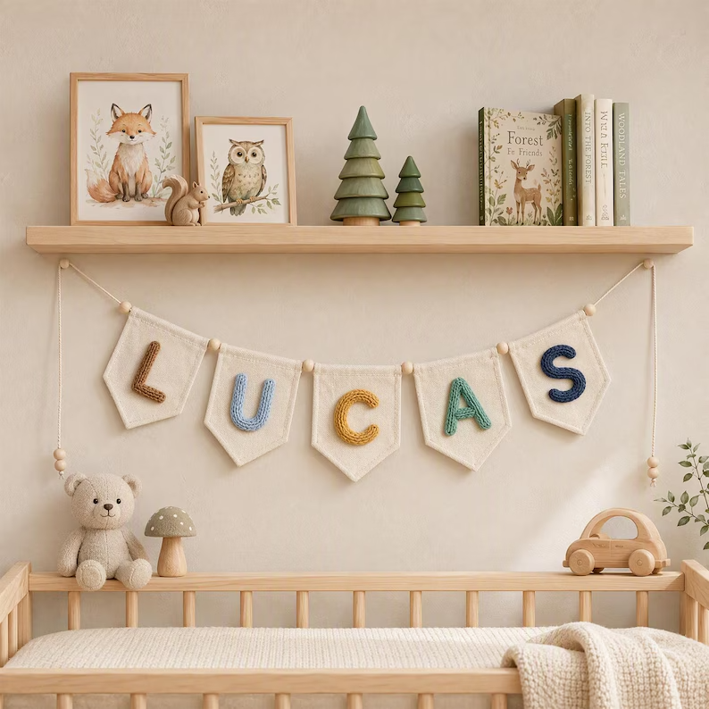 Personalized Name Pennant Banner for Nursery & Kids Room Decor