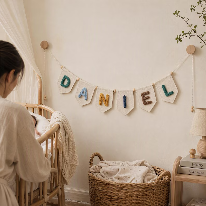 Personalized Name Pennant Banner for Nursery & Kids Room Decor