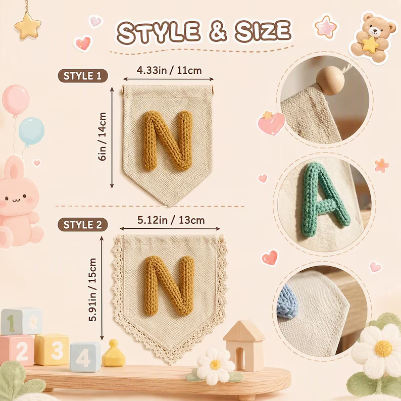 Personalized Name Pennant Banner for Nursery & Kids Room Decor